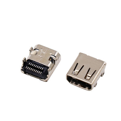 موصلات كبل HDMI صغيرة مطلية بالذهب 19 دبوس تراجع + موصل أنثى من النوع SMT d