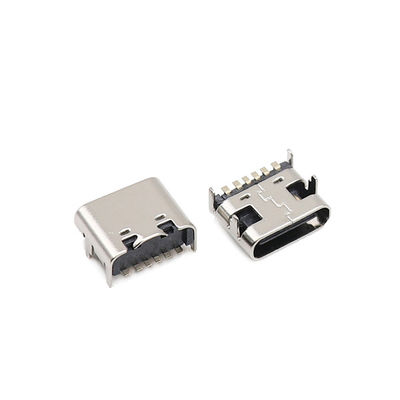 موصلات مجهري USB من النوع C 6 دبوس SMD 3.1 مم أنثى SMT
