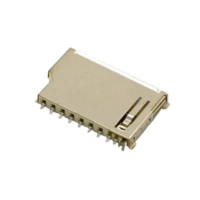 جودة  Short Body 9Pin SD Memory Card Connector Push Push Type Copper Shell مصنع