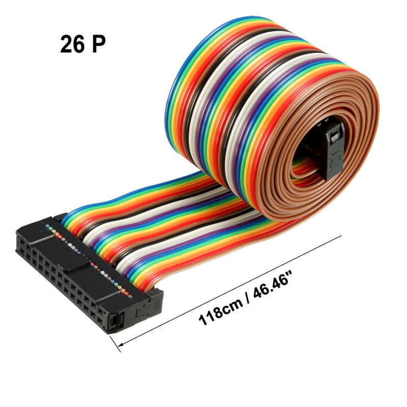 24AWG AWM 2651 FFC IDC Ribbon Cables 26 Pin 2.54mm الملعب مرن PCB مسطح