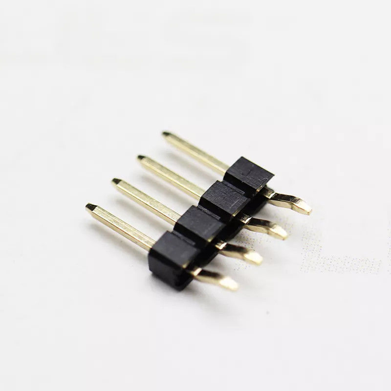 الزاوية اليمنى من البلاستيك SMT منحني صف واحد رأس الدبوس 2.54mm مواضع 2-40 دبوس