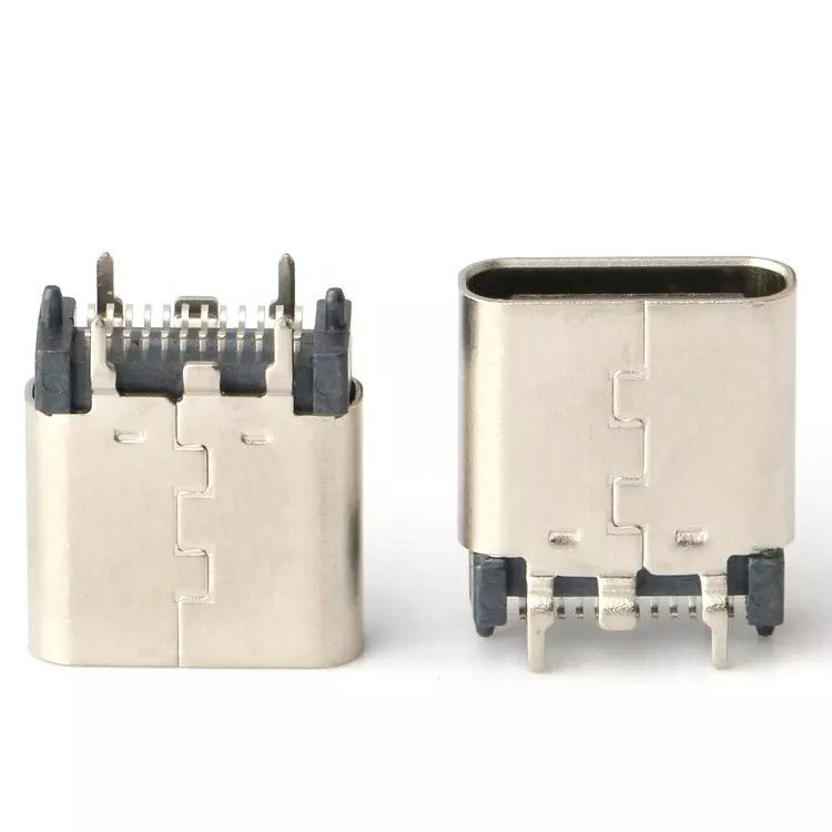 USB 3.1 أنثى 24pin USB C نوع موصل تصحيح عمودي عالية السرعة