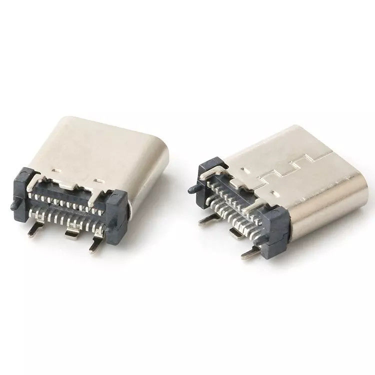 USB 3.1 أنثى 24pin USB C نوع موصل تصحيح عمودي عالية السرعة