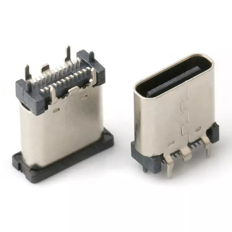 USB 3.1 أنثى 24pin USB C نوع موصل تصحيح عمودي عالية السرعة