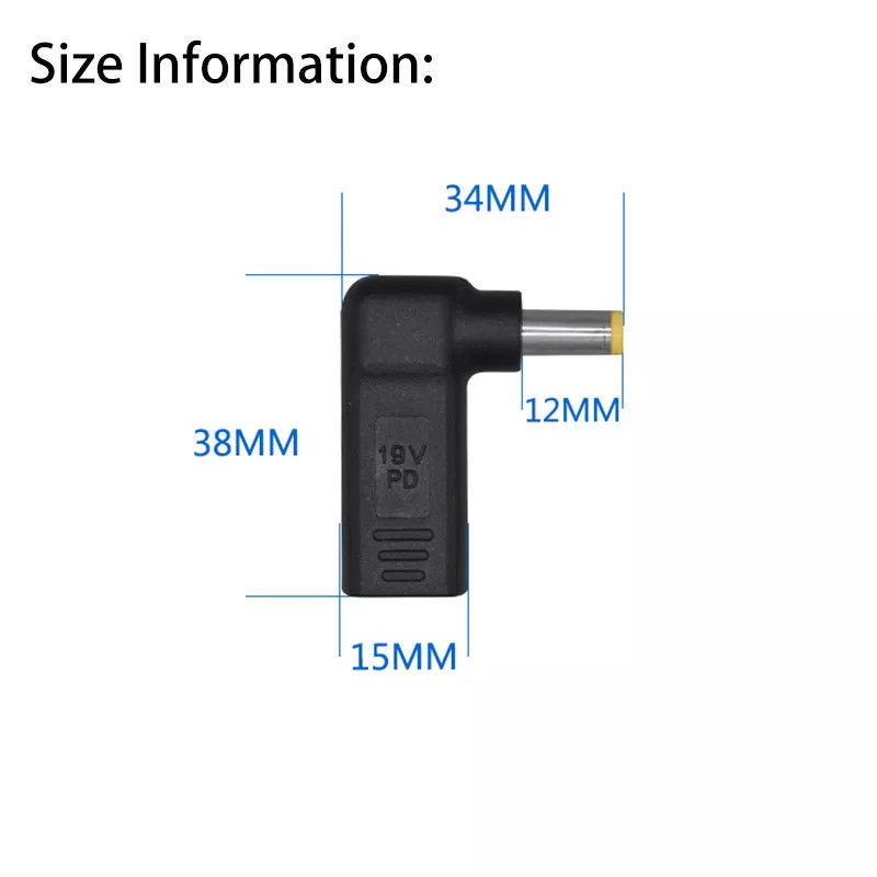 USB Type C أنثى إلى DC 5525 ذكر محول PD شرك محاكاة ساخرة الزناد التوصيل جاك
