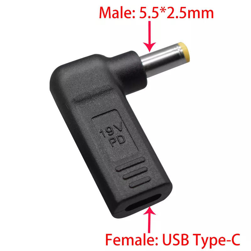 USB Type C أنثى إلى DC 5525 ذكر محول PD شرك محاكاة ساخرة الزناد التوصيل جاك