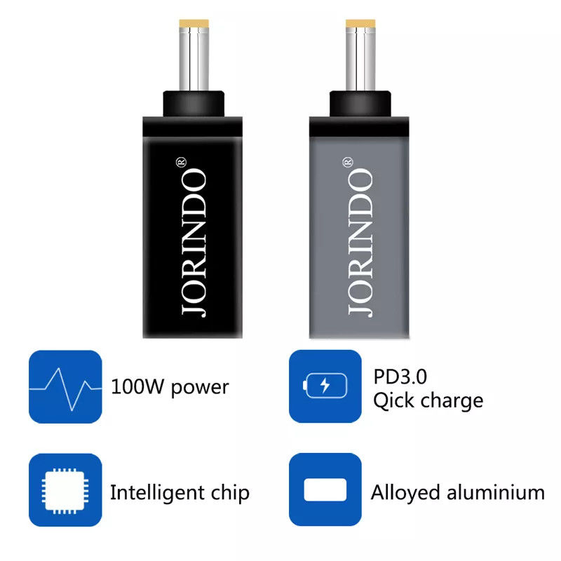 100W USB من النوع C أنثى إلى DC 5.5x2.5mm ذكر PD موصل سريع الشحن