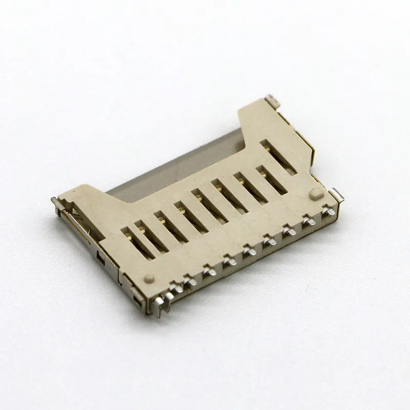 جسم قصير 9Pin SD موصل بطاقة الذاكرة دفع دفع نوع قذيفة النحاس