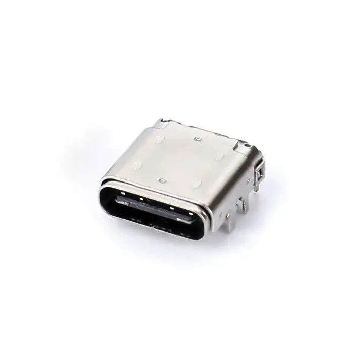 24 دبوس USB من نوع C وصلة إناثية DIP + SMT 3.4 وصلة الأمامية والبلاك الخلفي للكابل الشحن
