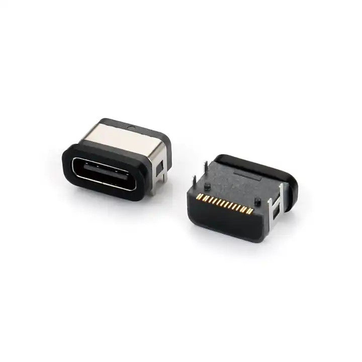 منفذ مقاوم للماء 16Pin USB Type C المرفق الأنثوي SMT أربعة دبوس DIP على المقبس