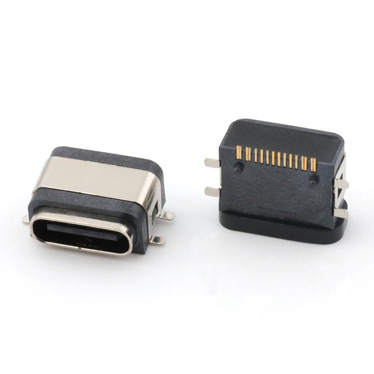 USB 16pin مقاوم للماء IPX8 النوع C المرفق الأنثوي SMT AC DC 5V الجهد المسموح به