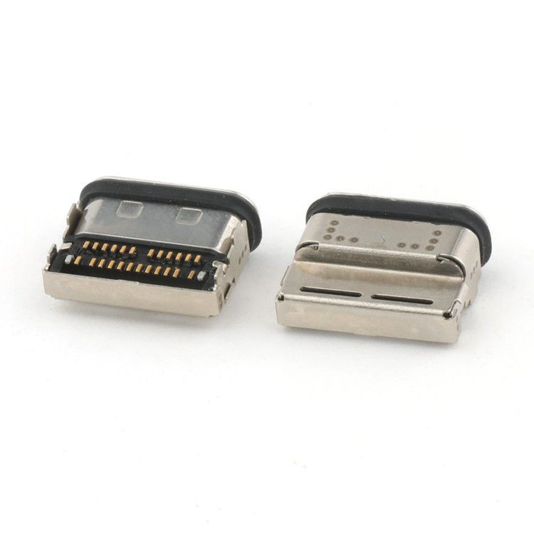 24Pin USB C Connector SMT Type IPX8 عازل المياه USB C Type Connector الأنثى