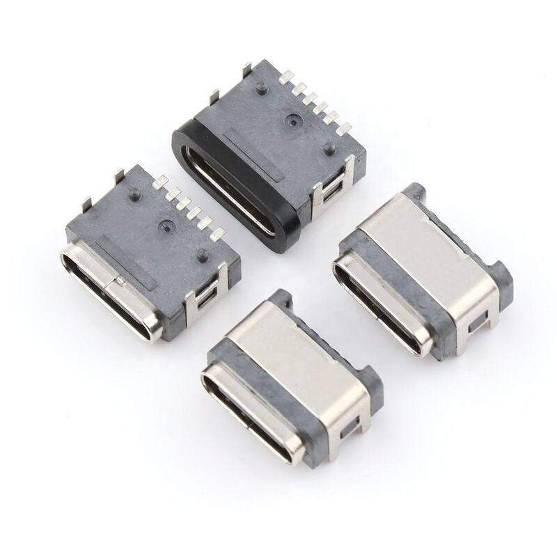 عازل المياه غطاء USB رابط 6pin إمرأة الزاوية اليمنى عازل المياه نوع-ج