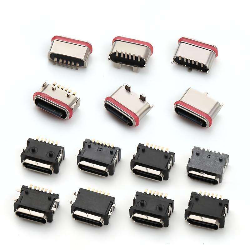 سلك نقل البيانات النسائي المقاوم للماء النحاسي USB نوع C 6 دبوس مع 3A الحد الأقصى للتيار المسموح به و 30V