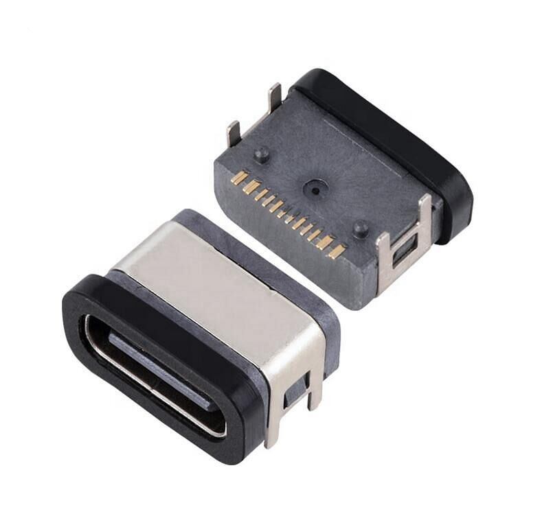 16pin USB عقدة إناثية مقاومة للماء نوع-س سوكت SMT IPX7