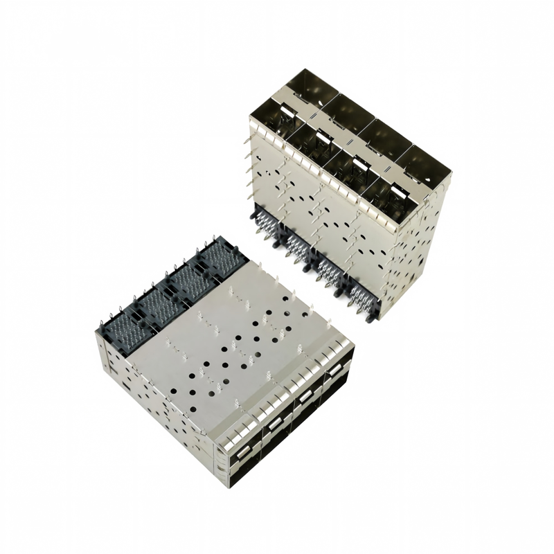 8-الموانئ 160pin SFP + Press-Fit Small-form-factor Pluggable (SFP +) اتصالات مصفوفة تكوين 2x4 Port W / o Light Model
