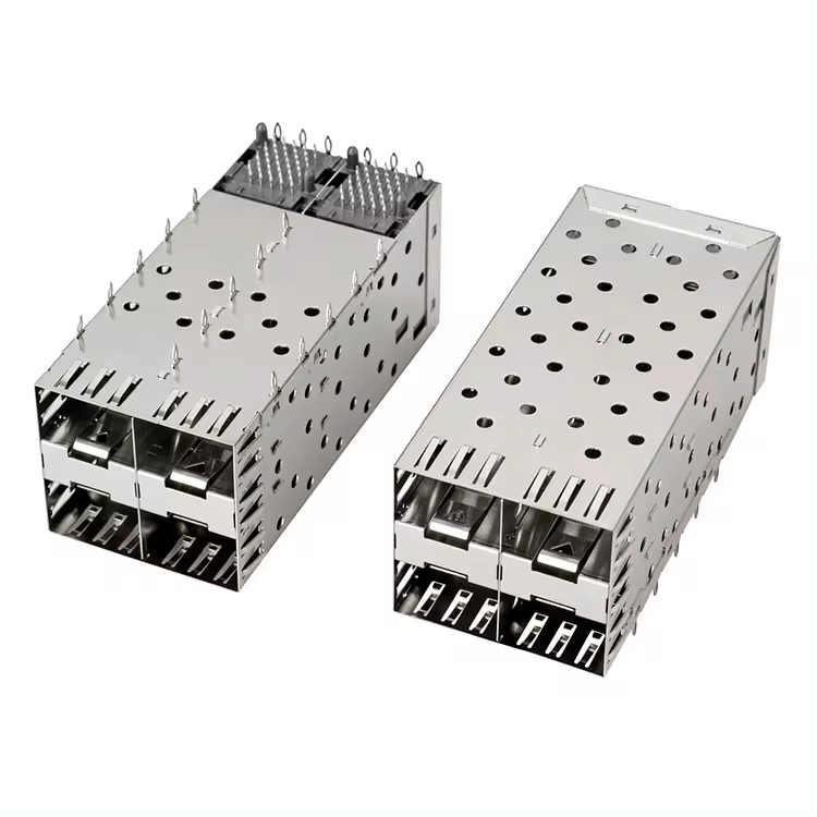 قفص QSFP SFP 2X2 قفص منفذ مع أنبوب الضوء XFP CFP Sfp