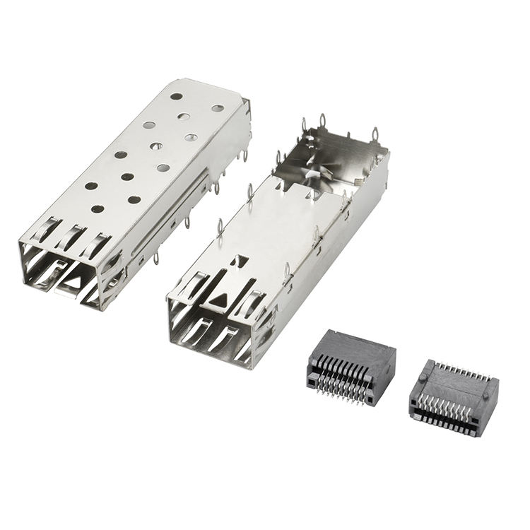 قفص QSFP SFP 2X2 قفص منفذ مع أنبوب الضوء XFP CFP Sfp
