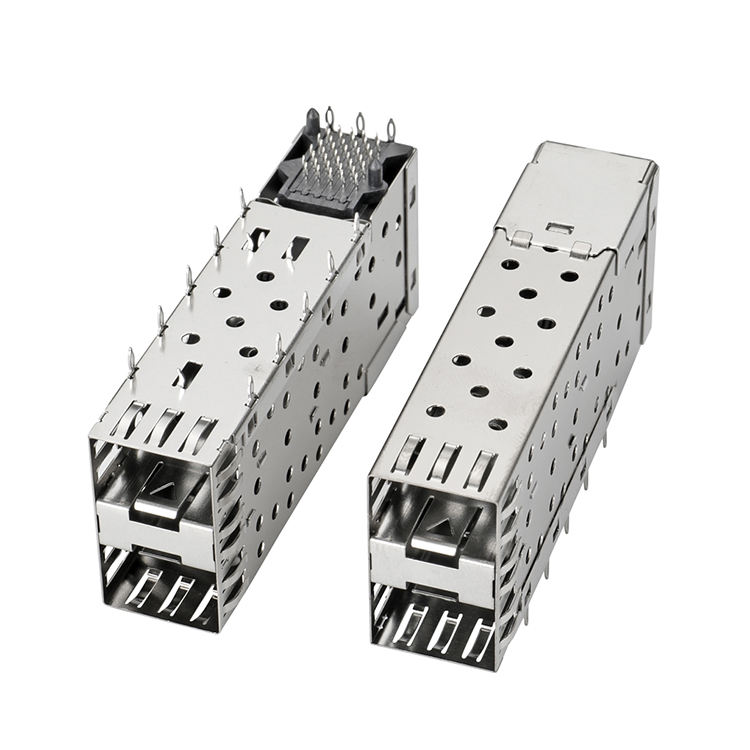 قفص QSFP SFP 2X2 قفص منفذ مع أنبوب الضوء XFP CFP Sfp