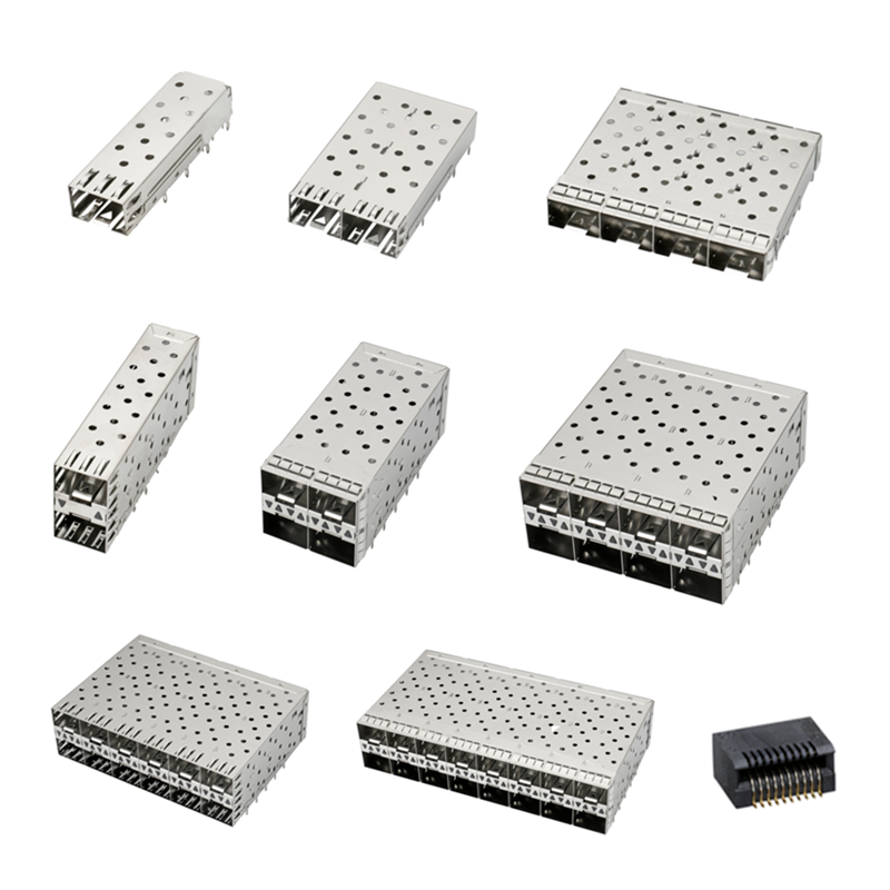 قفص QSFP SFP 2X2 قفص منفذ مع أنبوب الضوء XFP CFP Sfp