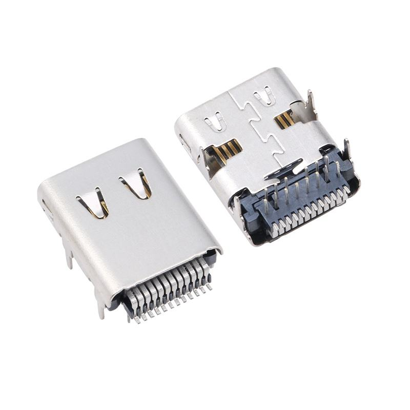 مرفق USB 3.2 من نوع C مخصص 40 Gbps عازل المياه U4 سوكت 24 دبوس SMT DIP PCB مصنع المرفق الذكري