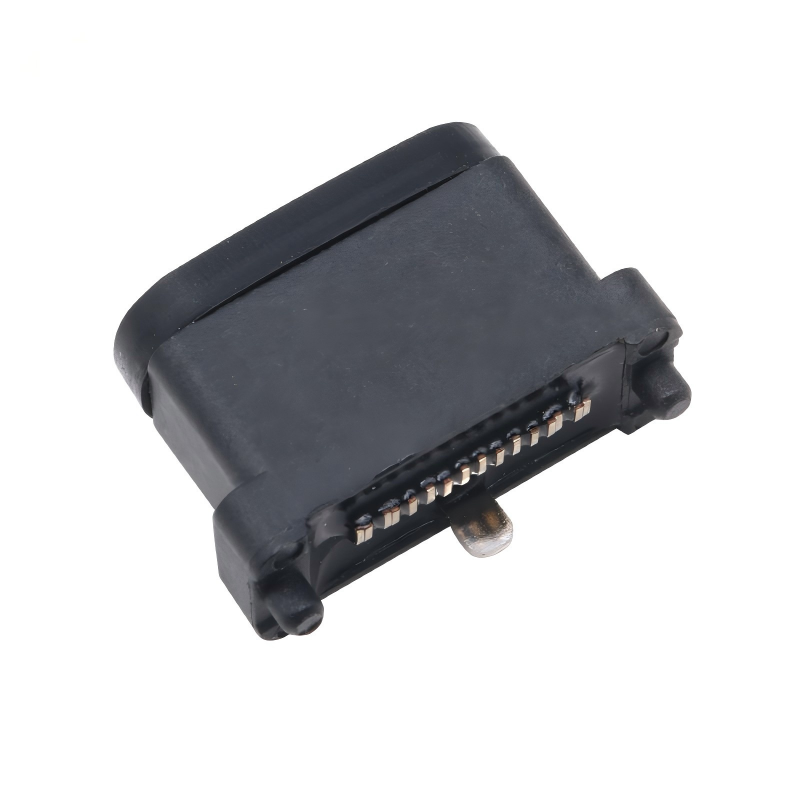 موصل أنثى USB 3.2 Type-C مقاوم للماء، مقبس U4 بـ 24 سنًا للوحة PCB بتقنية SMT DIP، مطلي بالذهب وفولاذ مقاوم للصدأ، 40 جيجابت في الثانية، 5 أمبير 100 فولت تيار متردد