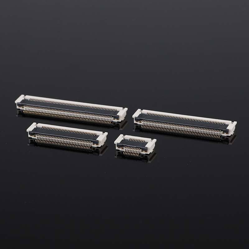 مطلية بالذهب 0.5 مم الملعب FPCFFC موصل 2.7H بعد الضغط الأفقي SMD 10-68Pin 50V 0.5A