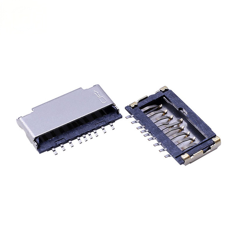 High Temperature Resistant SUS Shell TF Micro SD USB Memory Card Connector 1.5H Short Body 0.5A Current Rated for PCB One-Stop