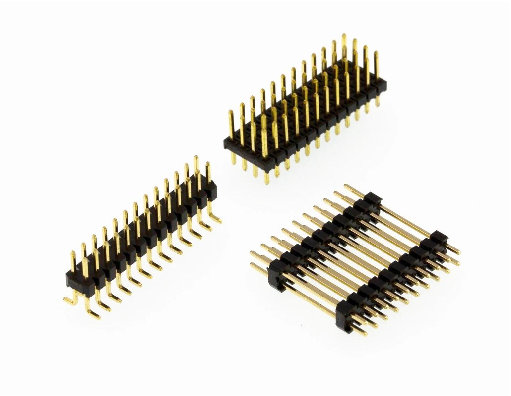 موصل رأس أنثى مزدوج الصف بمسافة 2.54 مم 2x2-15 دبوس مادة PBT AWG#24-#28