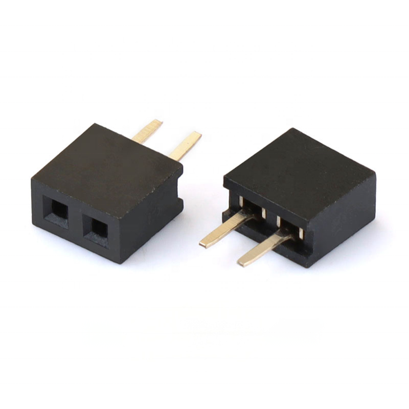 2mm 2pin ربط رأس الدبوس الإناثي العمودي DIP صف واحد 1 * 2P ربط رأس الدبوس الإناث 2.0mm