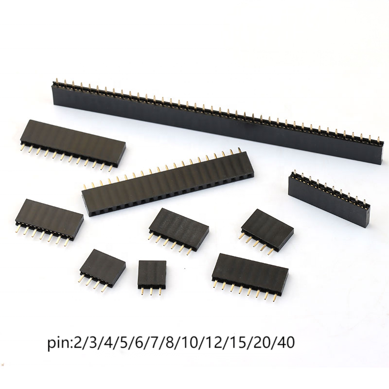 2mm 2pin ربط رأس الدبوس الإناثي العمودي DIP صف واحد 1 * 2P ربط رأس الدبوس الإناث 2.0mm