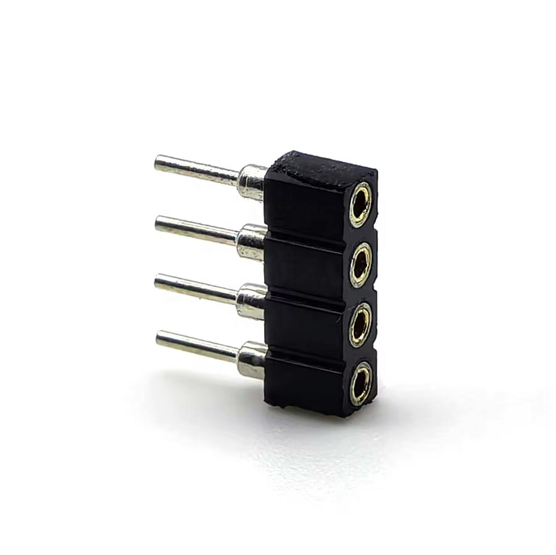 2.54mm Pitch DIN النحاس الإناث المستديرة رأس الاتصال PPS المنزل H3.0mm 1 * 4P لPCBA