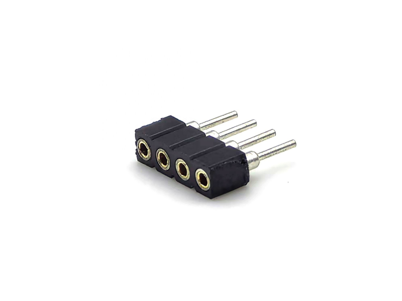 2.54mm Pitch DIN النحاس الإناث المستديرة رأس الاتصال PPS المنزل H3.0mm 1 * 4P لPCBA