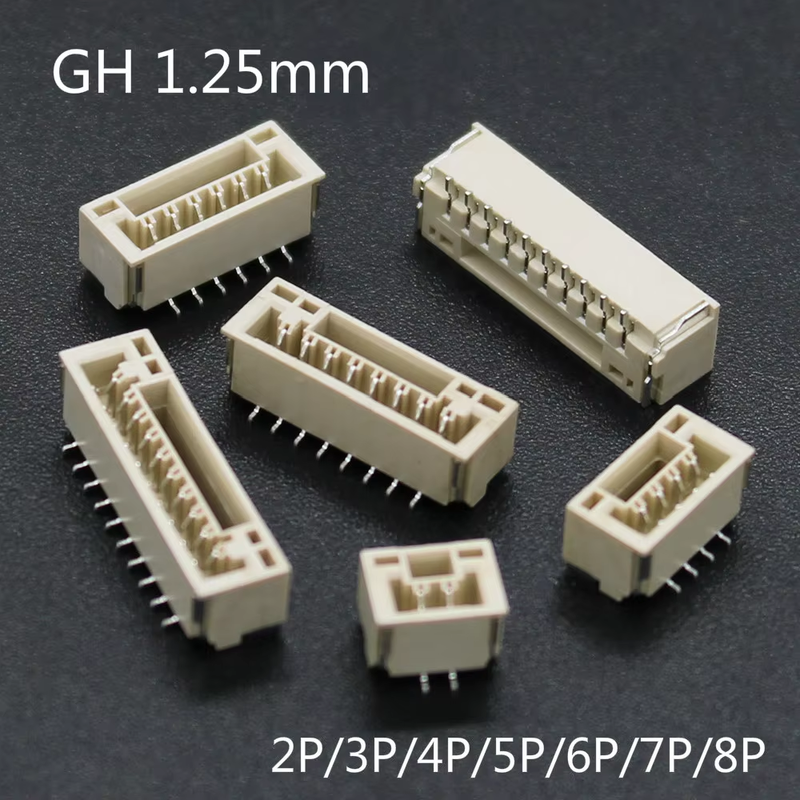 GH 1.25mm 2/3/4/5/6/7/12P JST A1257 Micro Vertical 180d SMD SMT Pin Wire Connector Wafer Connector