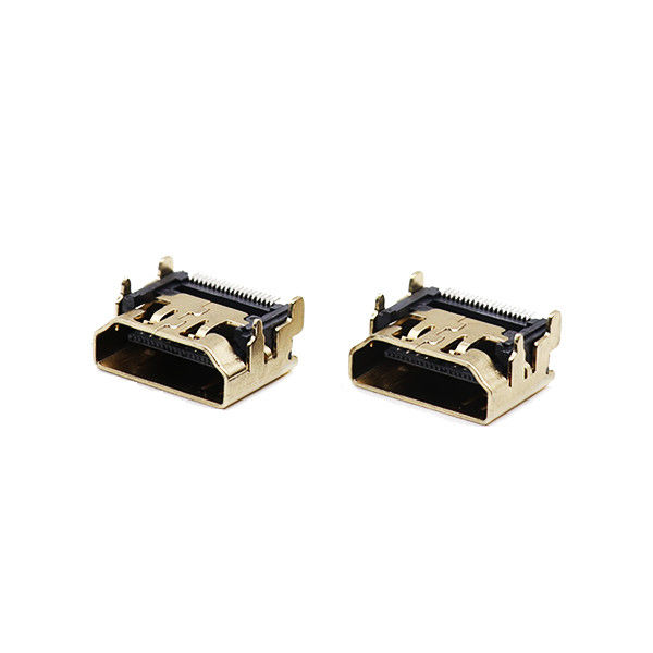 موصلات كبل HDMI UL94V-0 19 دبوسًا نوع موصل SMT نوع SGS بدون أذن