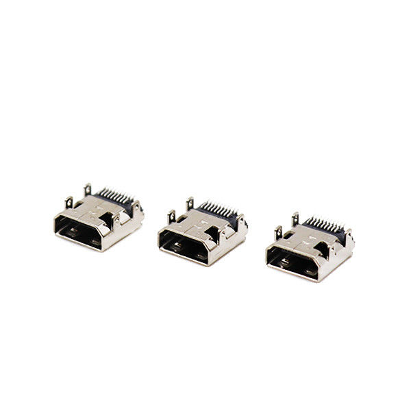 موصلات كبل HDMI صغيرة مطلية بالذهب 19 دبوس تراجع + موصل أنثى من النوع SMT d