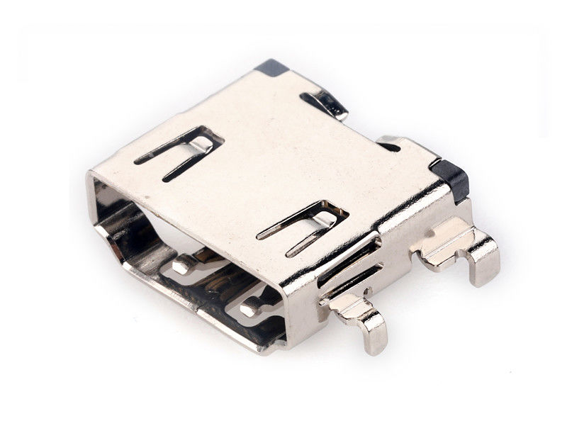 تحت مقبس اللوحة 19 دبوس تراجع أنثى موصلات كابل HDMI PCB 1.8 مللي متر للتلفزيون