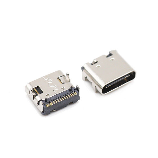 أربعة أقدام تراجع 16 دبوس USB 3.1 نوع C موصلات أنثى منفذ SMT 10000 دورة
