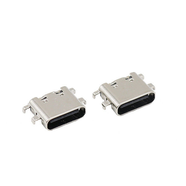 6 دبوس USB من النوع C موصلات مقبس PCB لوحة غرق أنثى 0.8 مللي متر 3.1 مللي متر