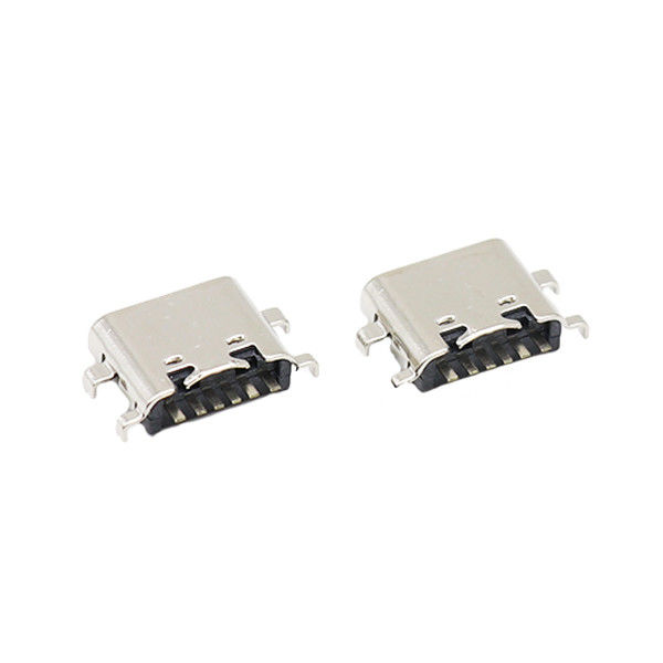 6 دبوس USB من النوع C موصلات مقبس PCB لوحة غرق أنثى 0.8 مللي متر 3.1 مللي متر