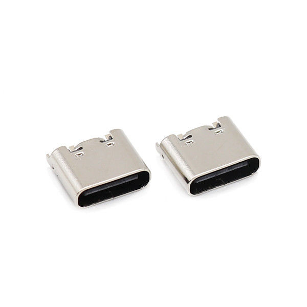 موصلات USB أنثى من النوع C 6 دبوس 180 درجة تراجع 3.1 مم UL94V-0 الإسكان