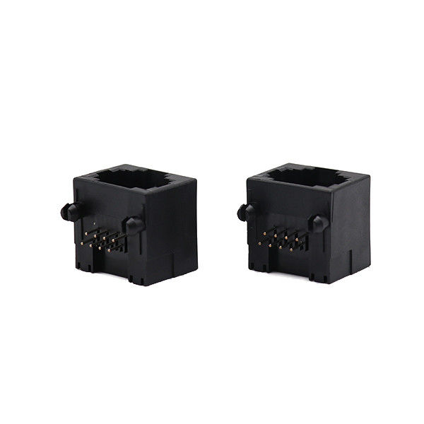 أسود 8 دبوس أنثى مستقيم RJ45 PCB موصل جاك شبكة التوصيل 8p8c