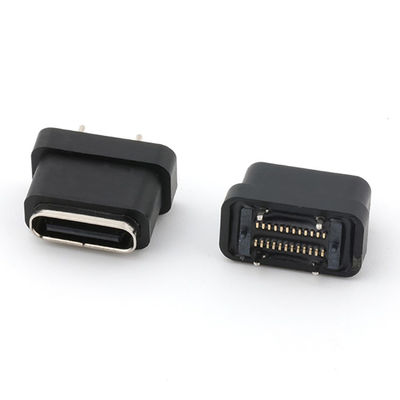 24Pin USB نوع C المرفق الأنثوي الرأسي النوع IPX8 مقاوم للماء